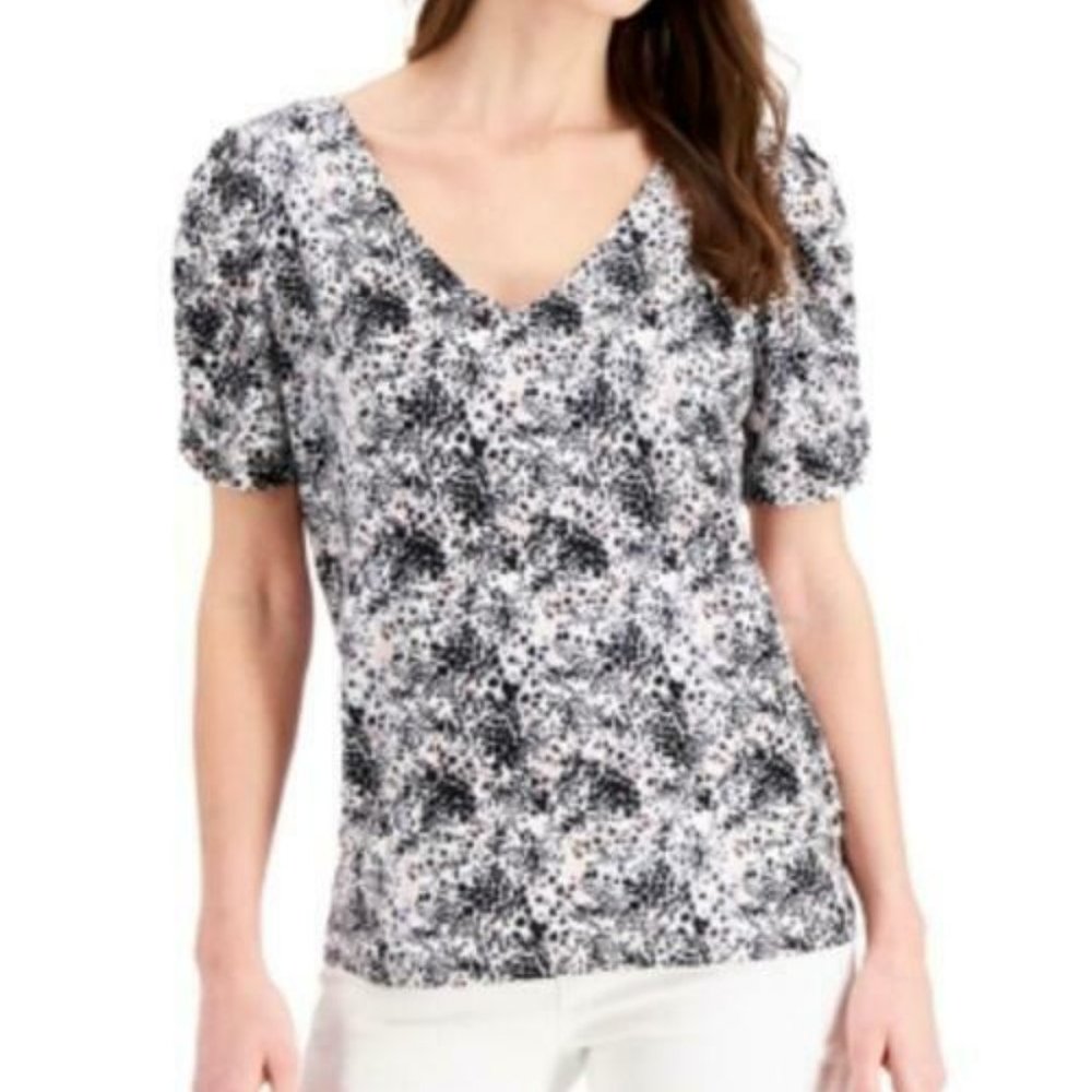 NWT Jpr Studio Ruched-Sleeve Top, Size XS, #314-1